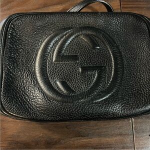 Gucci Black Pebbled Leather Disco Bag
